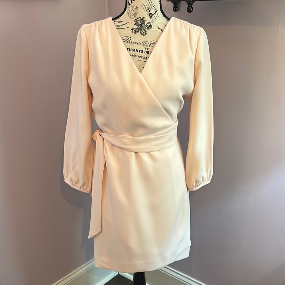 J. Crew Pink Wrap Tie Front Sheath Dress - Picture 2 of 7
